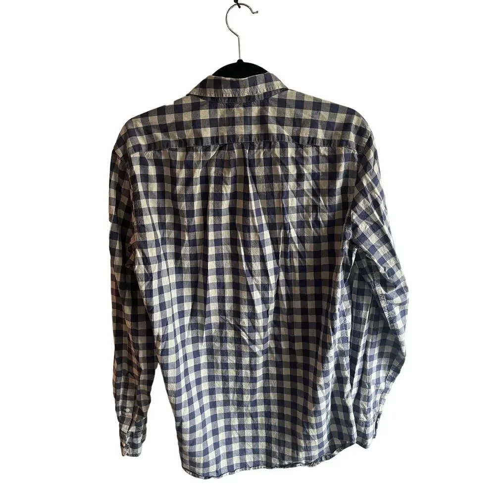 J.Crew blue checkered button up size medium